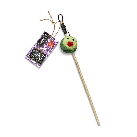 Sprouty McSprout Face - Eco Cat Teaser Toy with Catnip