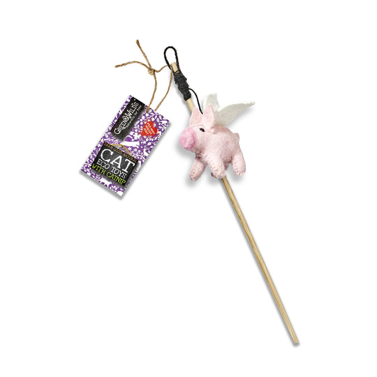 Piggie Sue -  Eco Cat Teaser Toy with Catnip