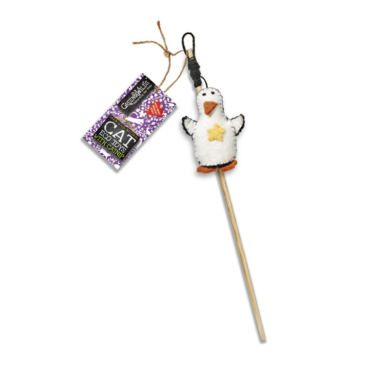 Penelope Penguin -  Eco Cat Teaser Toy with Catnip