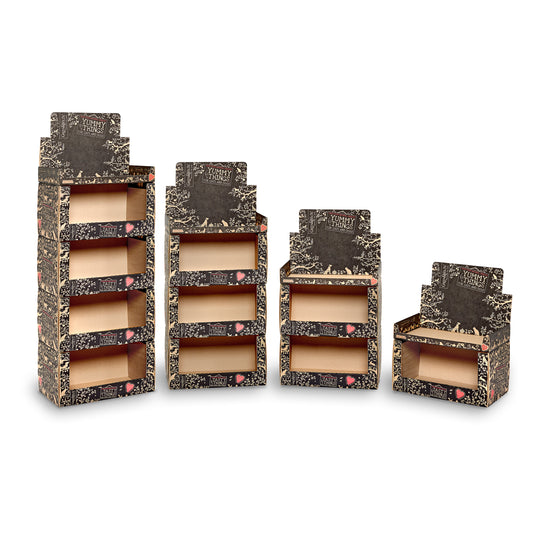 Display stand, cardboard, 4 shelf.