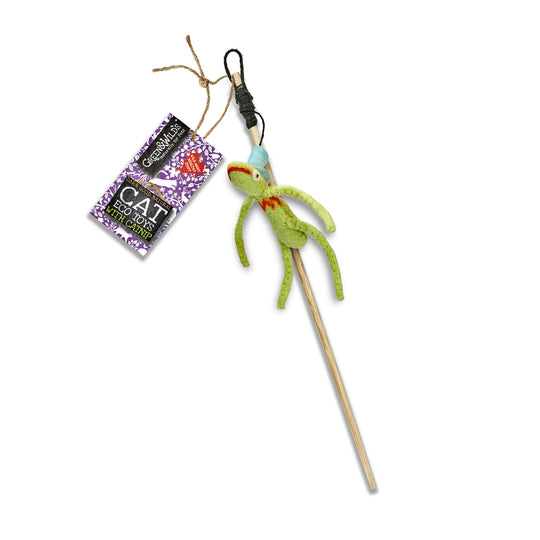 Freddy Froglegs  -  Eco Cat Teaser Toy with Catnip
