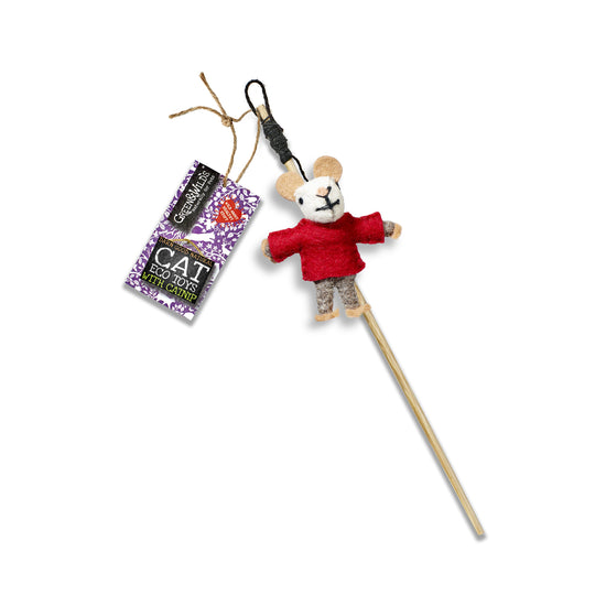 Barney Book Mouse - Eco Cat Teaser Toy with Catnip