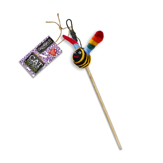 Buzz Bee - Eco Cat Teaser Toy with Catnip